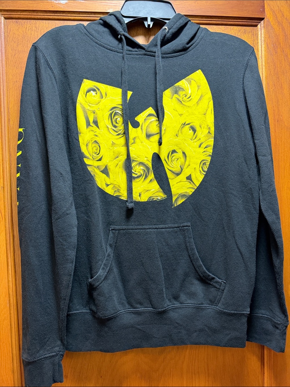Black Hoodie with Yellow Rose Logo - Men